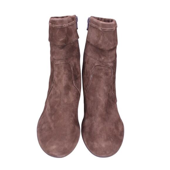 Umberto Raffini Brown Suede Leather Pump Heel Boots Round Toe Size 38 - Picture 2 of 5